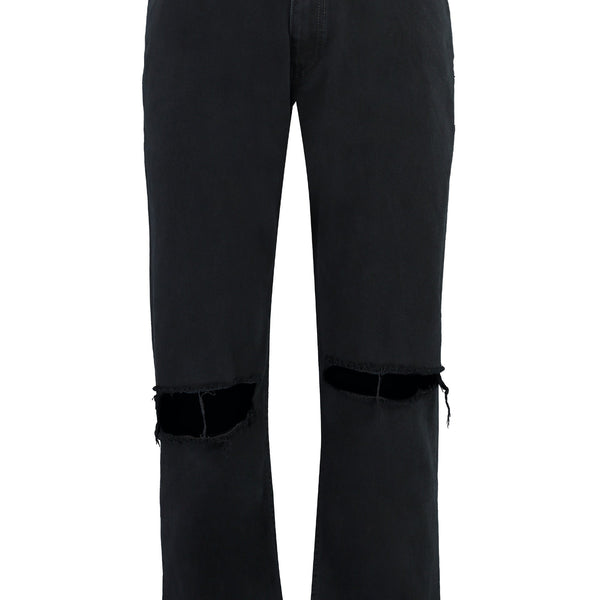 Balenciaga Jeans? BALENCIAGA 5-Pocket Straight-Leg Distressed Jeans Classic Everyday Designer Jeans