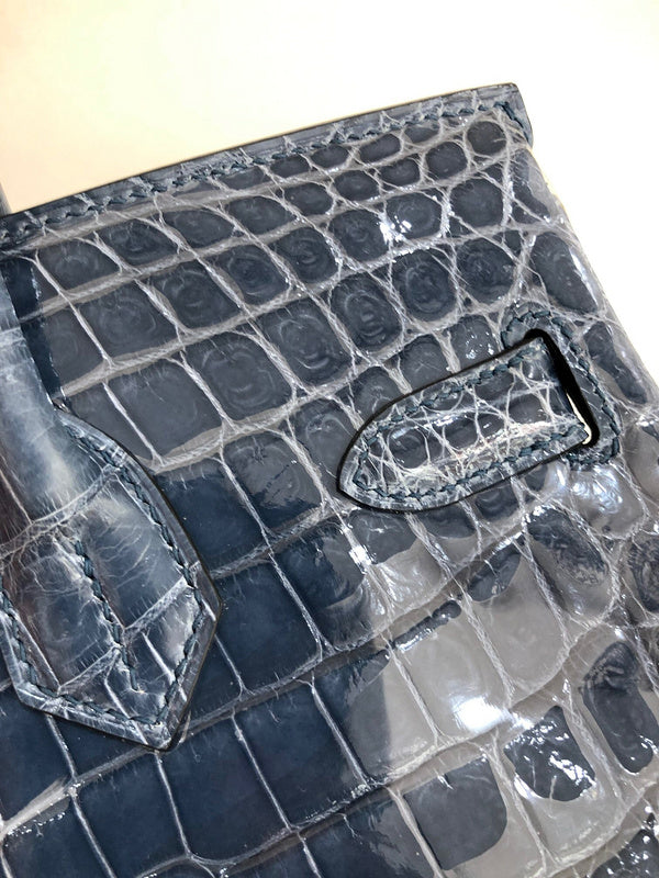 Close-up detail of polished bag design