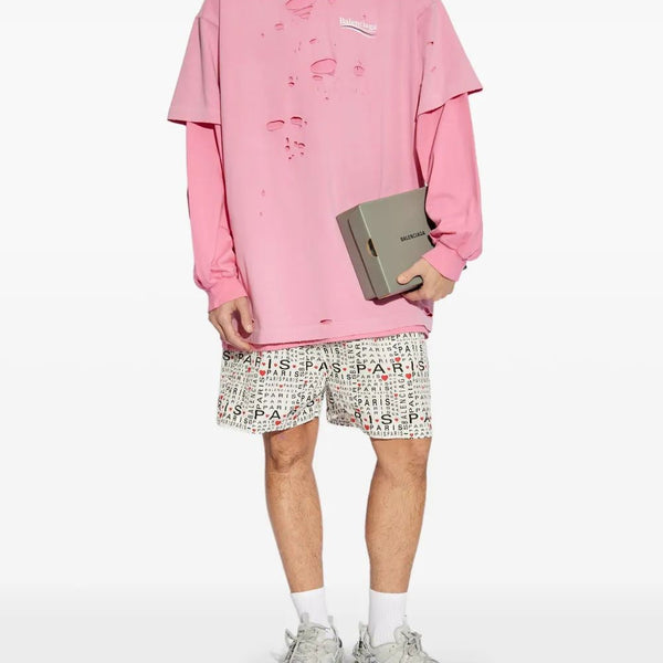 Balenciaga Pants? BALENCIAGA Men's Mini Pyjama Shorts for SS25 Tailored Everyday Designer Pants