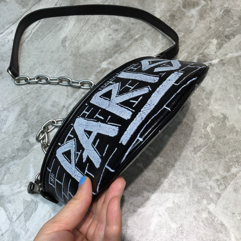Statement Faux Leather Handbag - Statement Silhouette | Women's Premium Handbag #719 - back view (image 4) of designer-inspired handbag