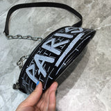Statement Faux Leather Handbag - Statement Silhouette | Women's Premium Handbag #719 - back view (image 4) of designer-inspired handbag