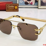 Close-up detail view of Cartier unisex sunglasses