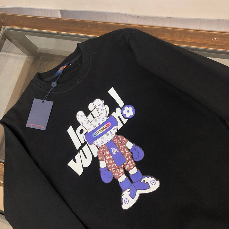Close-up detail shot of Louis Vuitton luxury clothing with relaxed-fit cut