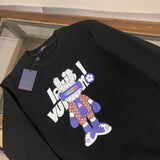 Close-up detail shot of Louis Vuitton luxury clothing with relaxed-fit cut