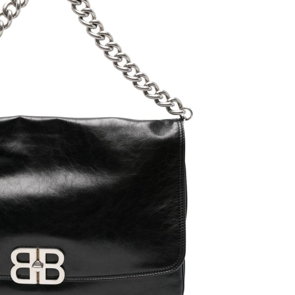 Balenciaga Bags? BALENCIAGA Smooth Grain Adjustable Handbag with Chain-Link Shoulder Strap Premium Designer Shoulder Bag