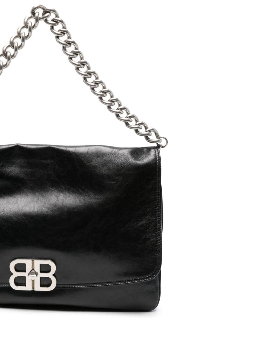 Balenciaga Bags? BALENCIAGA Smooth Grain Adjustable Handbag with Chain-Link Shoulder Strap Elegant Everyday Designer Handbag