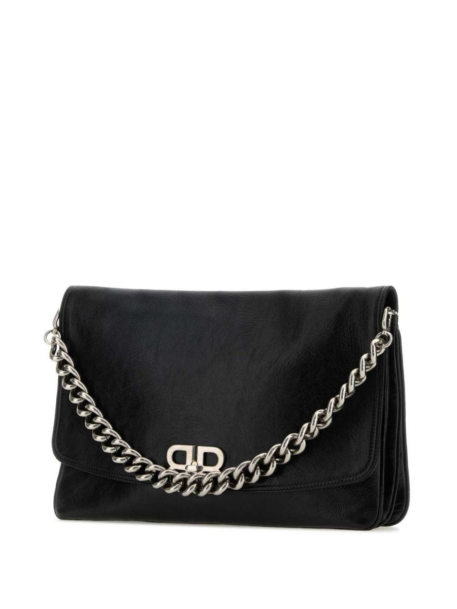 Close-up of Balenciaga handbags hardware and fine stitching