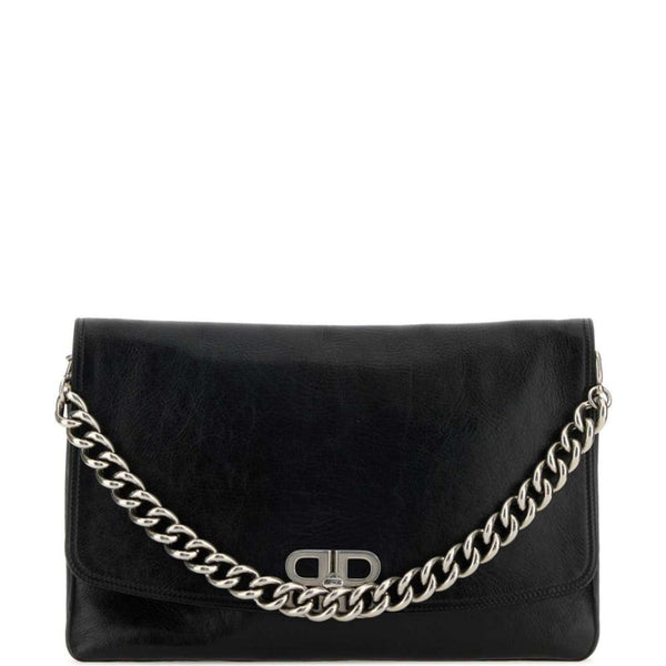 Balenciaga Bags? BALENCIAGA Smooth Grain Adjustable Handbag with Chain-Link Shoulder Strap Premium Designer Shoulder Bag