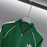 Close-up detail shot of Gucci luxury clothing with logo-detail design