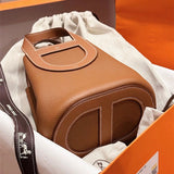 Side view of clean-lined structured handbag