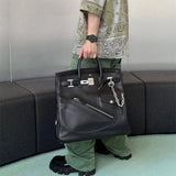 Statement handbag styled for everyday wear