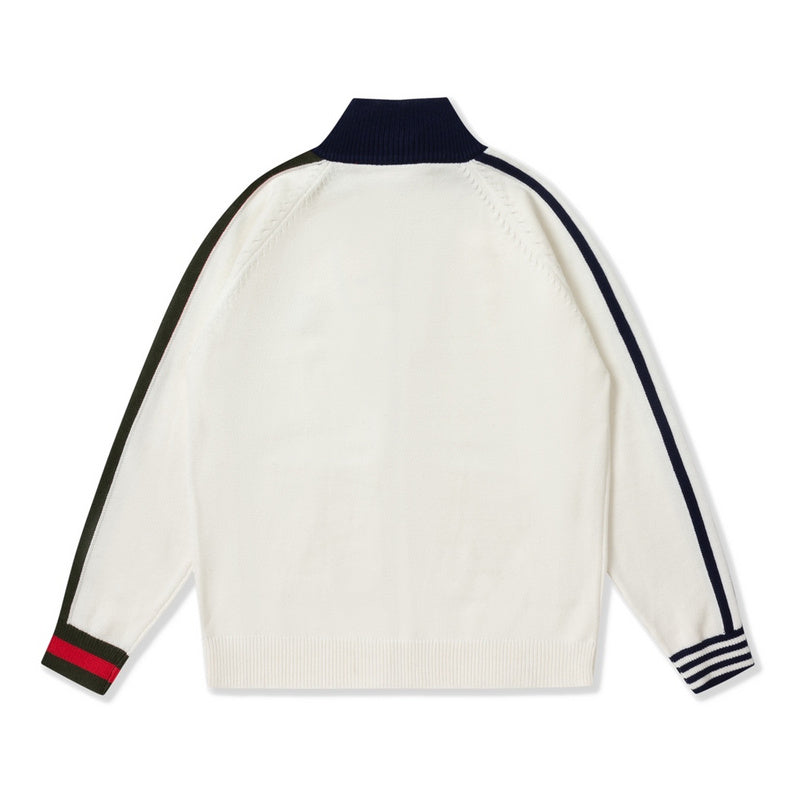 Side profile of Gucci luxury clothing with logo-detail design