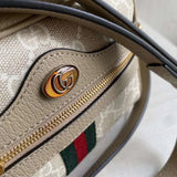 Back view of structured polished women's handbag – women's designer-style accessory