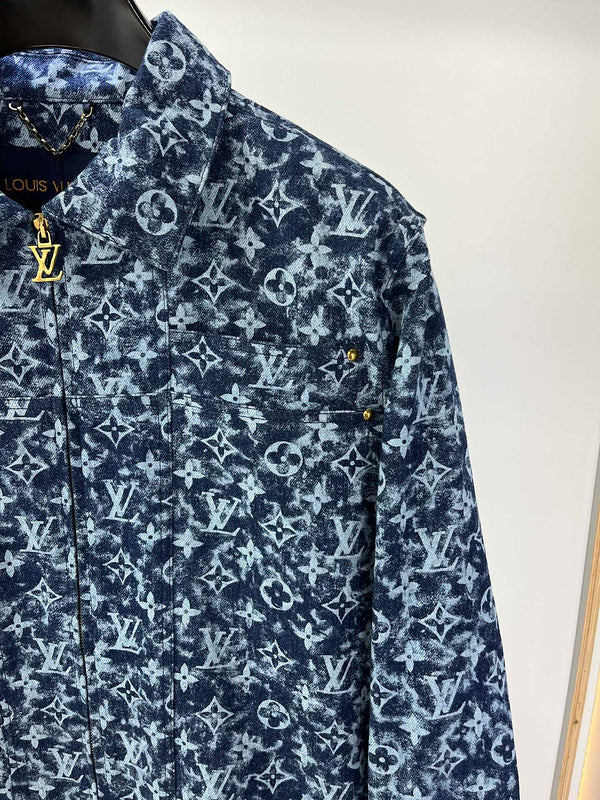 Flat lay presentation of Louis Vuitton luxury clothing with runway-inspired design