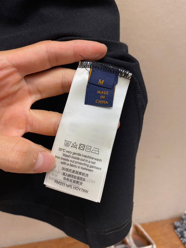 Back view of Louis Vuitton cotton t-shirt with signature branding