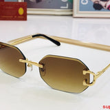 Close-up detail view of Cartier unisex sunglasses