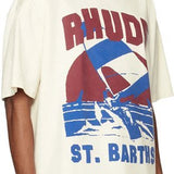 Full styled look of Rhude luxury clothing with relaxed-fit cut