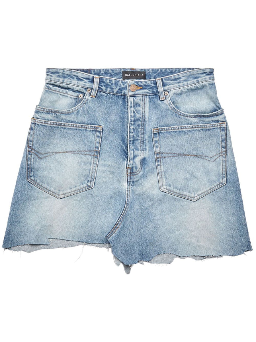 Balenciaga Skirts? BALENCIAGA Asymmetric Cut-Up Denim Mini Skirt Chic Everyday Designer Skirt