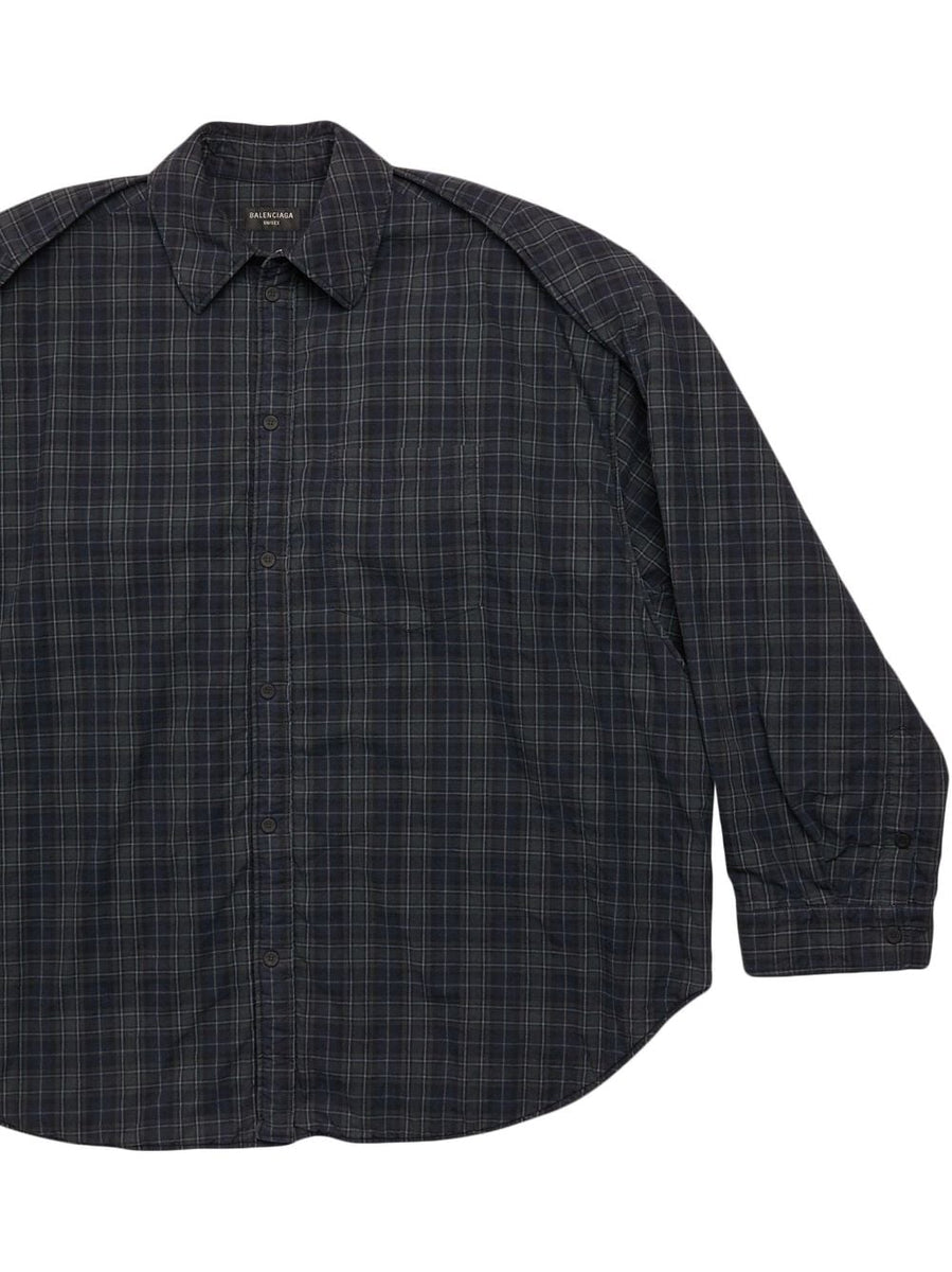 Balenciaga Tops? BALENCIAGA Checkered Design Flannel Shirt - Long Sleeve Premium Designer Casual Top