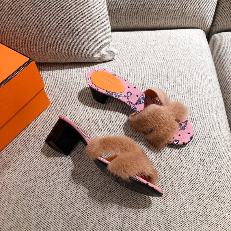 Hermès Nude Classic Ballet Flats - Front View