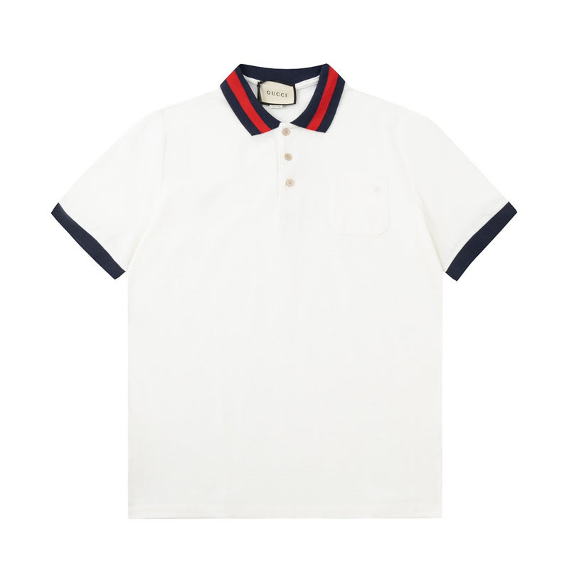 Side profile of Polo cotton polo shirt with logo-detail design