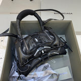 Structured Vegan Leather Handbag - Statement Silhouette | Women's Premium Handbag #334 - front view (image 1) of designer-inspired handbag