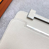 Side view of contemporary structured handbag