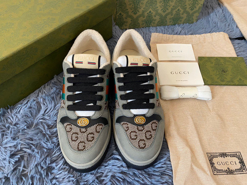 Gucci muted earth tones luxury sneakers view 9 heritage-inspired look