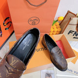 Louis Vuitton Beige Loafer Flats - Sole Detail View