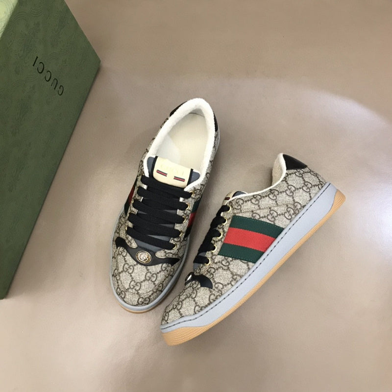 Gucci soft grey luxury sneakers view 9 chunky sole construction