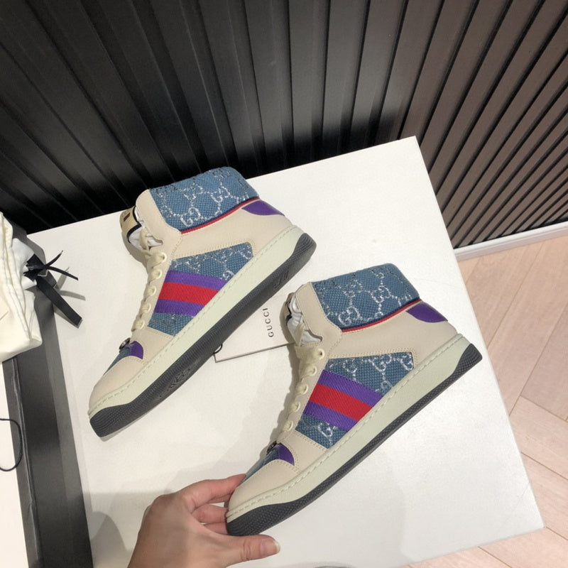 Gucci all-black luxury sneakers view 8 retro runner design