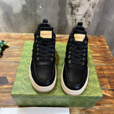 Gucci tonal black luxury sneakers view 4 premium leather build