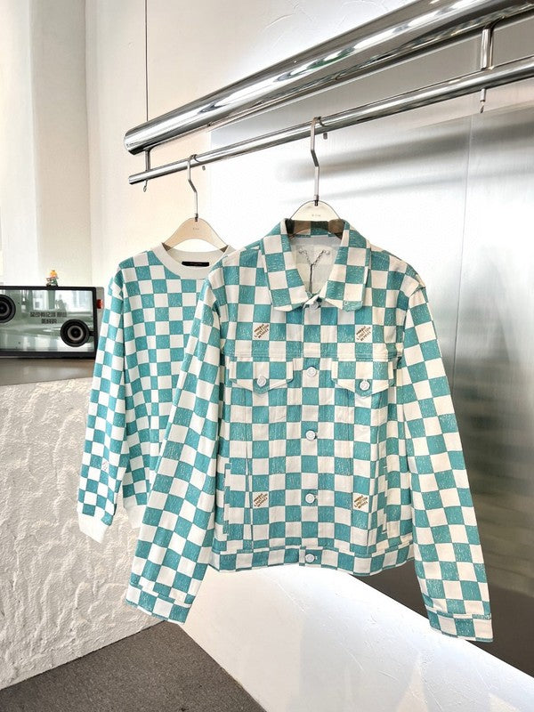 Flat lay presentation of Louis Vuitton luxury clothing with relaxed-fit cut