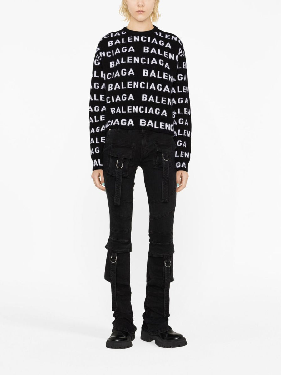 Balenciaga Sweaters? BALENCIAGA Crew-Neck Wool Sweater Luxury Designer Knit Sweater