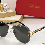 Close-up detail view of Cartier unisex sunglasses