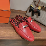 Hermès Red Slip-On Sneakers - Front View