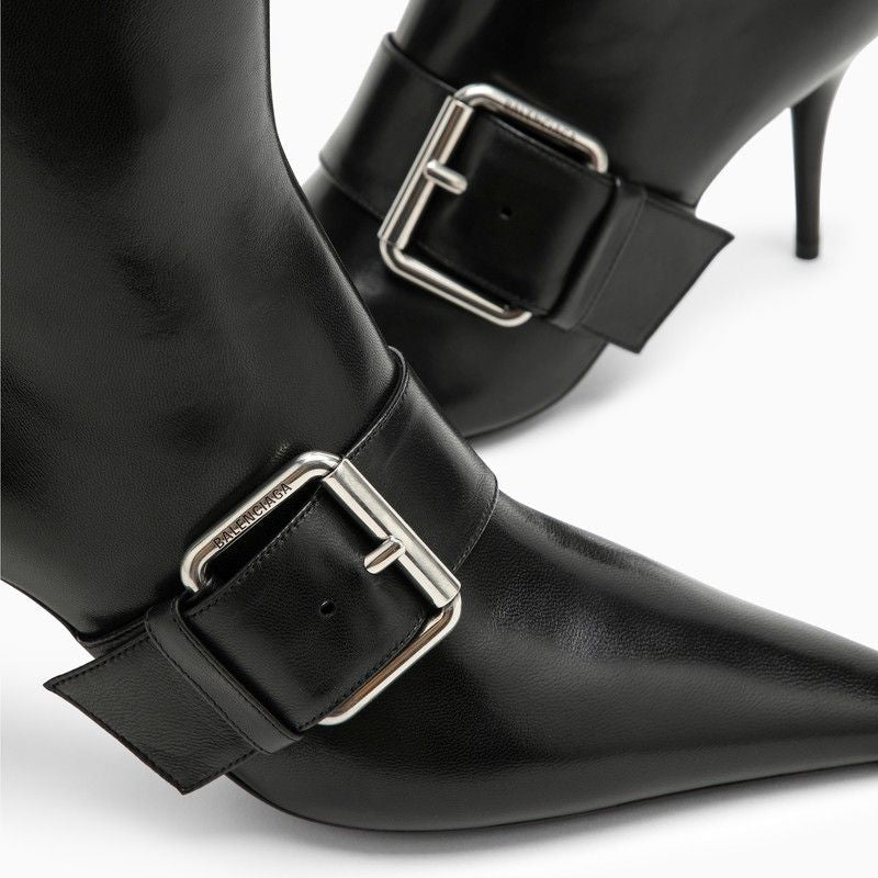 Balenciaga Shoes- BALENCIAGA Knife 80 Leather Ankle Boots Comfortable Everyday Designer Shoes