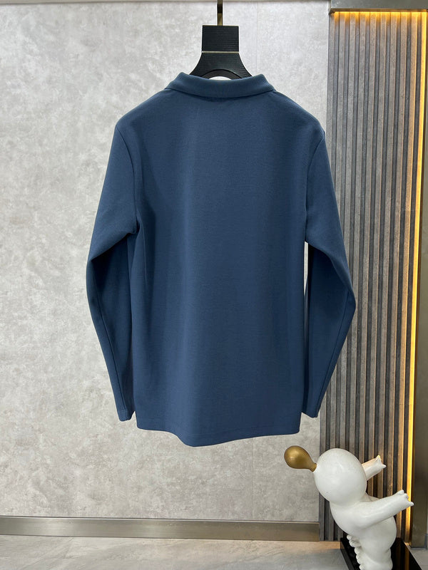 Side profile of Louis Vuitton luxury clothing with logo-detail design
