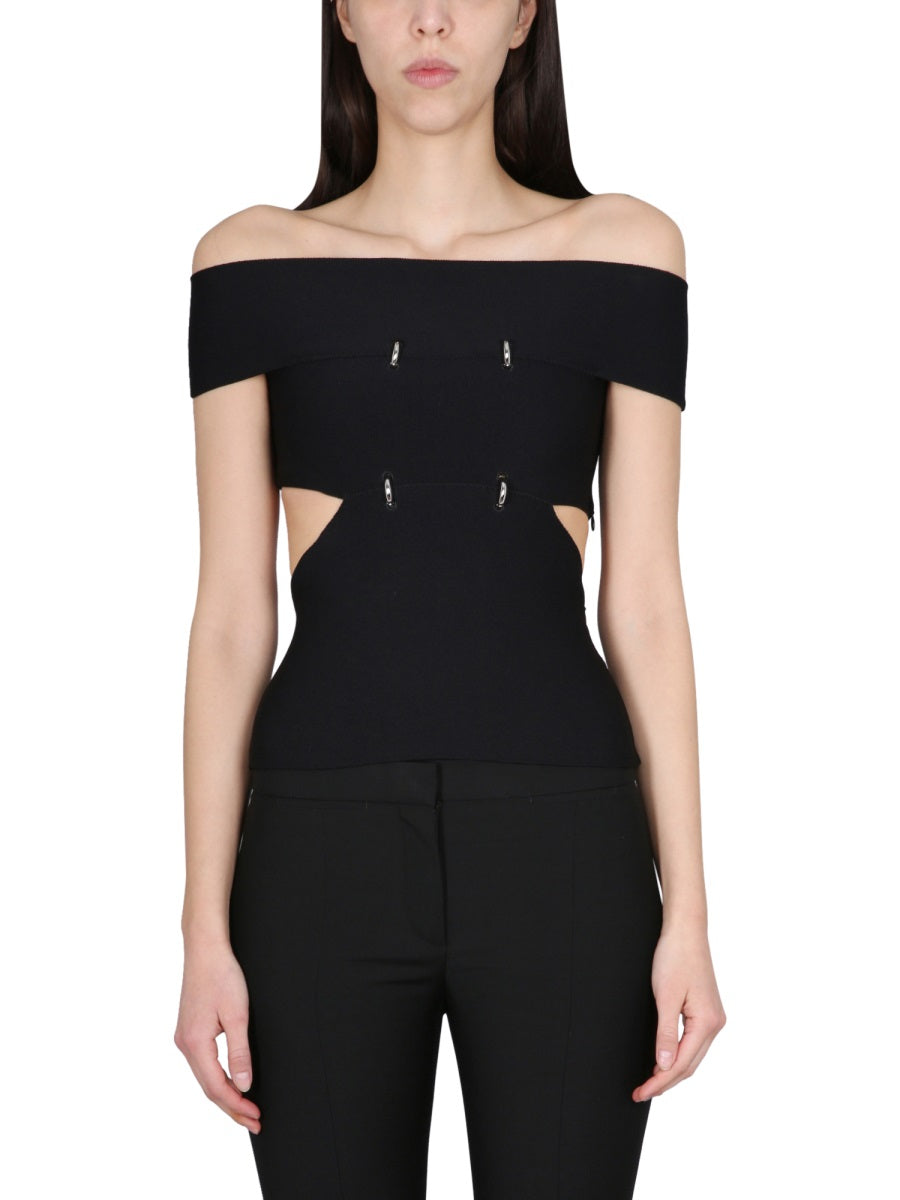 Alexander McQueen Tops- Alexander Mcqueen Women Top With Cut-Out Details Elegant Everyday Designer Top