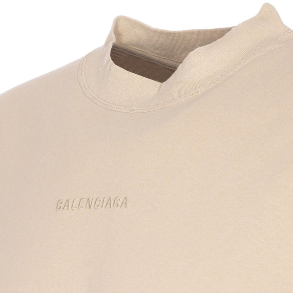Balenciaga T-Shirts? BALENCIAGA Men's T-Shirt with Embossed Central Logo Casual Everyday Designer Tee