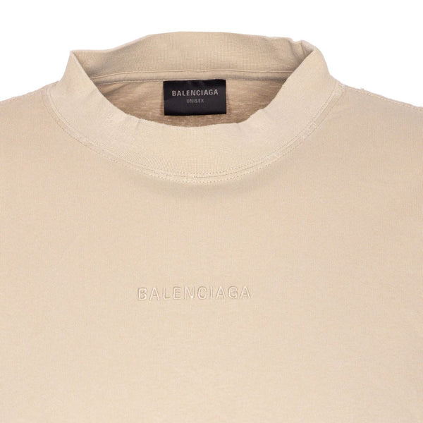 Balenciaga T-Shirts? BALENCIAGA Men's T-Shirt with Embossed Central Logo Casual Everyday Designer Tee