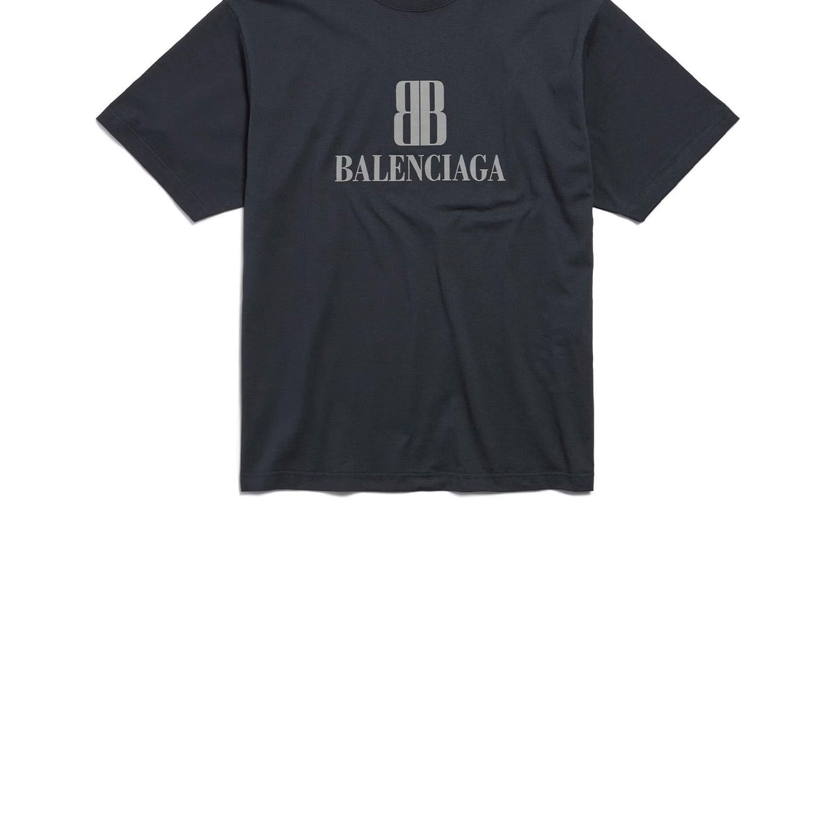 Balenciaga T-Shirts? BALENCIAGA Washed Black Center Print T-Shirt for Men Casual Everyday Designer Tee
