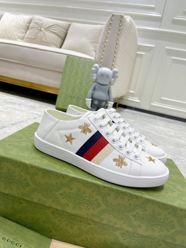 Gucci Luxury sneakers in tonal black classic court silhouette front view