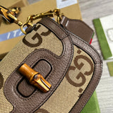 Back view of structured signature women's handbag – women's statement bag