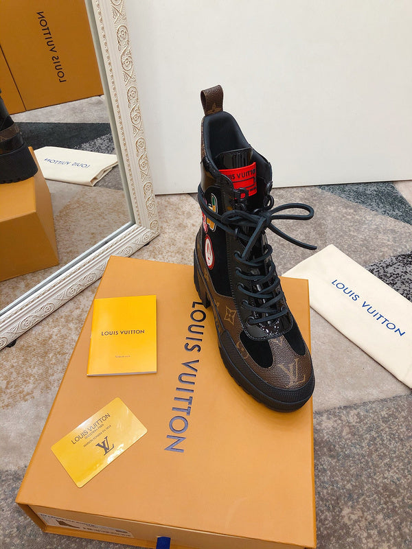 Close-up of Louis Vuitton shoes craftsmanship