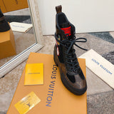 Close-up of Louis Vuitton shoes craftsmanship