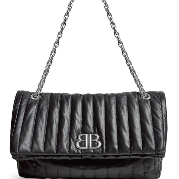 Balenciaga Bags? BALENCIAGA Medium Monaco Chain Handbag with Antique Gold Logo - 32.5 cm Luxury Designer Leather Handbag