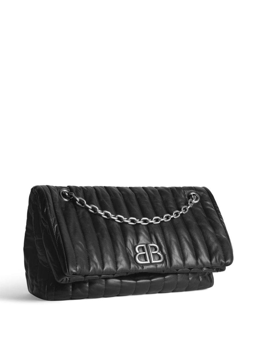 Balenciaga Bags? BALENCIAGA Medium Monaco Chain Handbag with Antique Gold Logo - 32.5 cm Luxury Designer Leather Handbag
