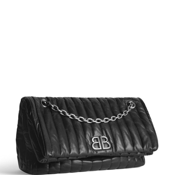 Balenciaga Bags? BALENCIAGA Medium Monaco Chain Handbag with Antique Gold Logo - 32.5 cm Luxury Designer Leather Handbag