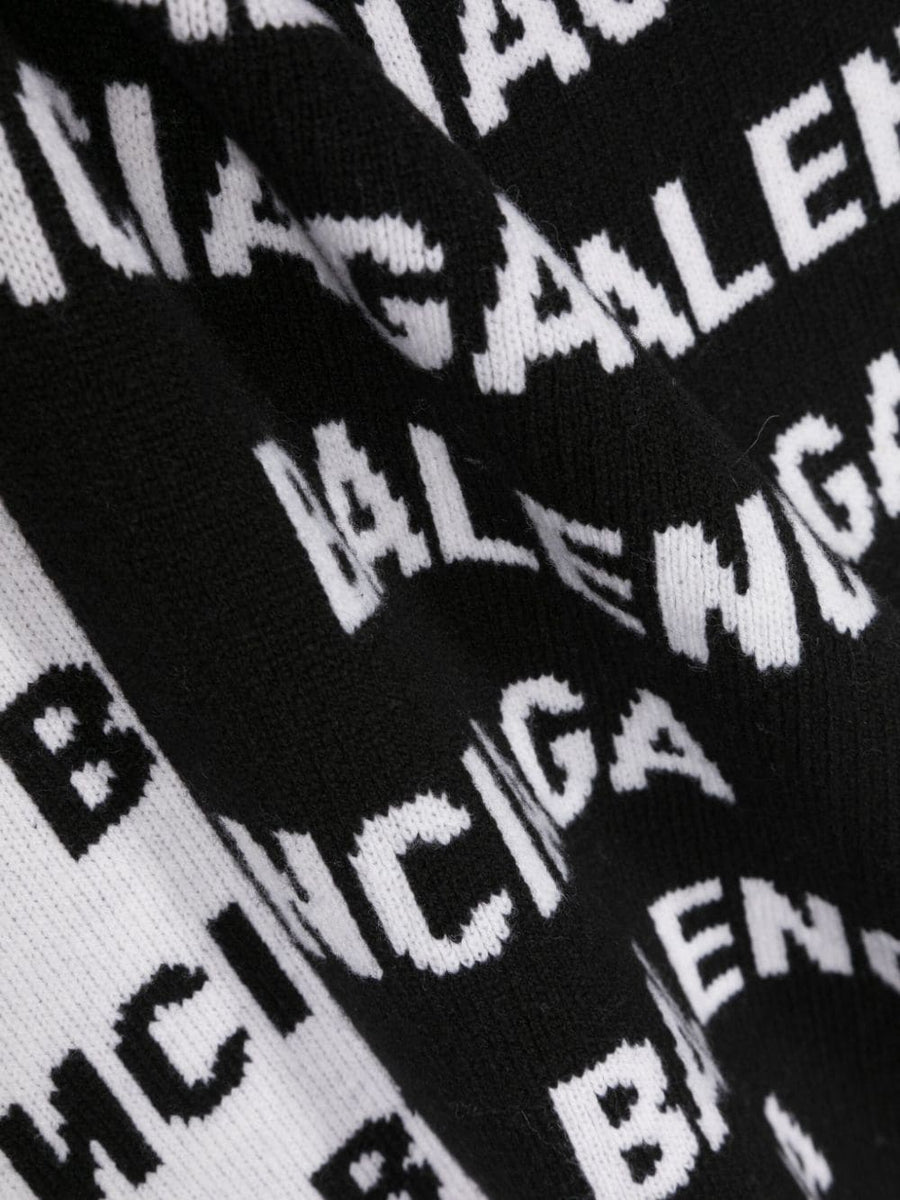 Balenciaga Scarves- BALENCIAGA Allover Logo Wool Scarf Luxury Designer Silk Scarf